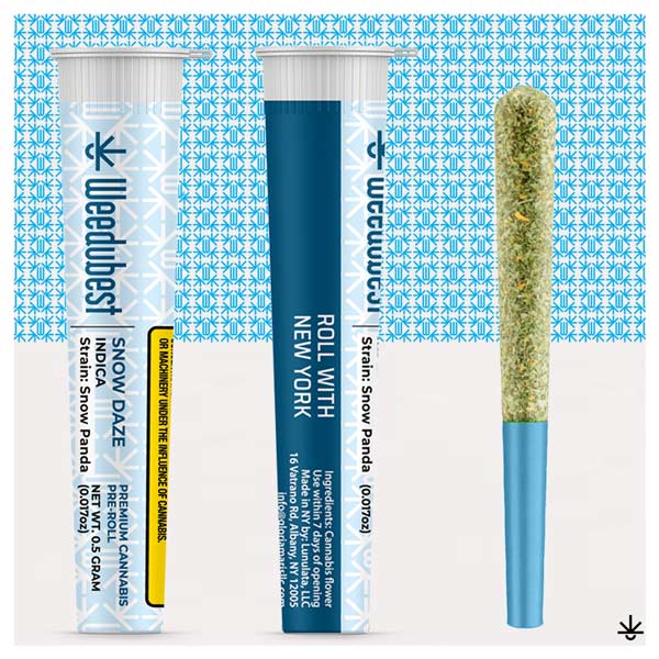 Featured image for “Pre-Rolls | Indica | Snow Panda Strain | .5g | #SnowDaze”